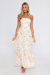 Easy Charm Strapless Maxi Dress Yellow