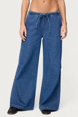 Vicky Tie Waist Low Rise Baggy Jeans